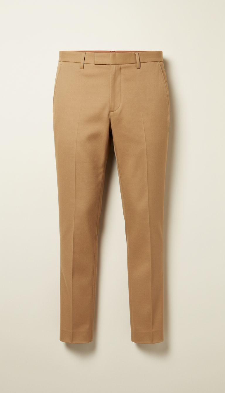Modern camel tailored trousers